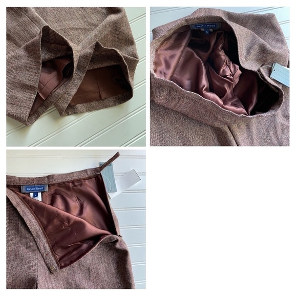 Austin Reed Tweed Wool Silk Trouser Pant Purple Mauve Pink Size 6 NWT Workwear - Picture 4 of 9